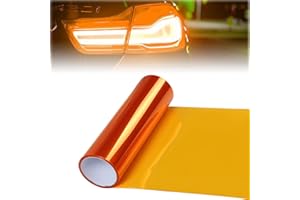 VCSJW 120x30cm Scheinwerfer Folie,Tönungsfolie Auto,Orange AutoFolie,Selbstklebende Scheinwerfer Taillights Tönung Vinyl Film,Transparent lampenfolie selbstklebend für Auto Nebellichter Rücklichter