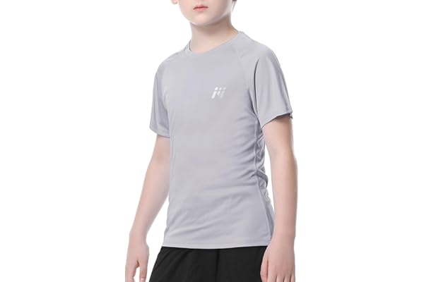 MEETWEE T-Shirt de Bain Manches Courtes Garçon UV Protection Solaire - UPF50+ Rashguard Enfants, Chemise Natation Séchage Rapide pour Surf Beach Pool