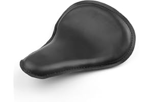 Bruce & Shark Sella per moto Sella monoposto slim in pelle nera misura grande per Bobber Chopper Custom