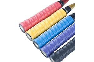 Miss-shop Tenis Grip, Raqueta Grip 5 Pack Anti Slip Perforado Overgrip de Raqueta de Tennis para Tenis Bádminton Squash Racketball Raqueta y caña de Pescar, Multicolor