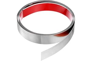 QUARKZMAN 9.8 pies x 1.18" Moldura de Pared Autoadhesiva, Moldura de Acabado de Metal de Acero Inoxidable con Acabado de Espejo, Tira Autoadhesiva, Plata