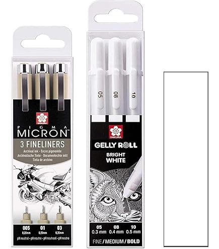 Sakura Gelly Roll Gel Pens 05/08/10 Bright White Ink Blister Pack of 3