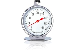 AGATIGE Oven Thermometer 0-400 ℃, Large Dial Grill Thermometer, Stand up Cooking Temperature Gauge Stainless Steel Oven Grill Fry Chef Smoker Analog Thermometer for Home, Kitchen, BBQ, Baking