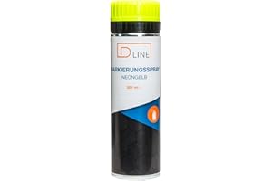 D.LINE Markierungsspray, 1x 500 ml Markierungsfarbe, Forstspray, Bodenmarkierungsspray in Signalfarben mit patentierter Markierungskappe (neongelb)
