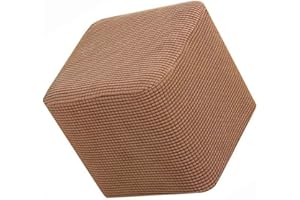 uyeoco Terciopelo Cuadrado Funda Otomana Elástica Funda de Puff Taburete Cubo de 40x40/45x45/50x50 Funda para Reposapiés Cubierta Otomana Taburete Sofá Protector (Color : D, Size : 33x33cm)