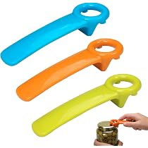 Set Di 3 Apriscatole Manuali In ABS, Apribottiglie Per Barattoli A Vite, Per Anziani, Bambini E Mani Deboli, Arancione, Blu E Giallo