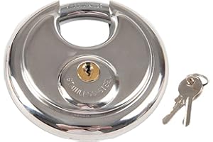 HISports Candado antirrobo para remolques y enganches de remolque, protección antirrobo, 70 mm, candado con llave, acero inoxidable, bloqueo de disco para remolques de automóviles