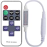 12 Amper Kumandalı Şerit Led Dimmer Kontrol Cihazı Kumanda - Parlaklık Seviyesi Ayarı yapılabilir, &Ccedil;akar modlu