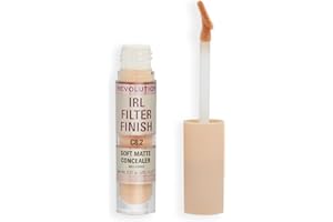 Makeup Revolution IRL Filter Finish Concealer, Medium to Full Coverage, Matte Finish, C8.2, Medium Skin Tones, 6g