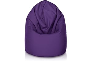 Bepouf - Pouf a Sacco Morbido in Poliestere con Imbottitura in Palline di Polistirolo, Poltrona a Sacco Adatta per Camera e Salotto - Dimensione Media 110x70, Colore Viola