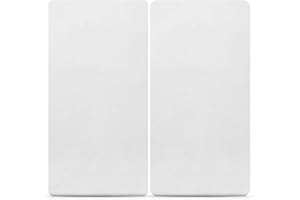 Sasma Home - 2 x Cot Fitted Sheets 120x60cm - 100% Cotton, Soft breathable baby cot sheets (White)