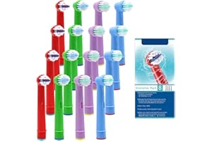 FFYan Lot de 16 pièces brosse à dents pour enfants pour Oral B, têtes de brosse de rechange pour enfants pour brosse à dents électrique rechargeable avec emballage