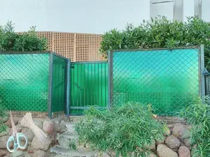 RED WIND UV Resistant 4 X 5 Feet PVC Gate Sheet_Grill Sheet_Gate Covering Sheet_Balcony Saftey Sheet_Privacy Sheet_Green Color_with 1 Scissor_50 Tags WNDGS43