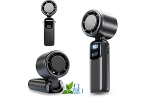 BOBOPACK Mini Ventilateur Portable, Ventilateur Portable Rechargeable, 1-100 vitesses 5000mAh Batterie Turbo Ventilateur, pour Camping, Sport, Voyage (Gris)