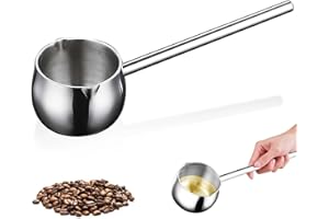 GBKDQQ Casserole de 300 ml avec bec verseur, mini cafetière, chauffe-beurre avec poignée de 20 cm, en acier inoxydable 316, pour lait, beurre, sauce, chocolat