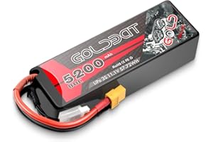 GOLDBAT 11.1V Lipo Battery 5200 mAh 80C 3S RC lipo battery Hard Case with XT60 Connector for RC Car Airplane Helicopter Boat Buggy Truck Helicopter Airplane Racing Models(1 Pack)