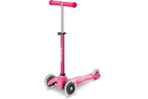 Micro® Mini Deluxe LED | Patinete Infantil Premium 3 Ruedas con Luces LED sin Pilas| Manillar Ajustable y Desmontable | Plataforma Antideslizante | Giro por Inclinación | Niños y Niñas | +2 Años