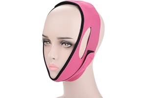 Sonew Masque facial amincissant - Éliminer le double menton - Aider à mincir sainement votre visage - Ceinture de levage du visage - Masques faciaux en V pour les Femmes(Rose)