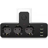 Astreon Akım Korumalı &Ccedil;oklu Priz, 3 Adet USB 1 Adet Type-C Girişi, 3 Adet Priz Girişi, Termal Akım Korumalı, Hızlı Şarj Deste