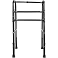 iWalk MS Height Adjustable & Double Bar Folding Walker for Adults, Senior Citizens and Injured | Heavy Duty | Made in India (Midnight Black)