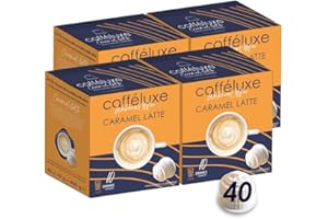 Cafféluxe 40 Caramel Latte Coffee Pods – Dolce Gusto Compatible Capsules, Caramel Latte Pods (40 Servings)
