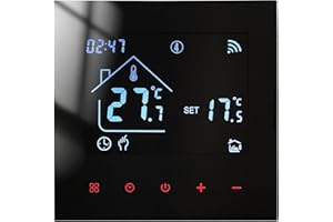 GOCK Termostato WiFi per Caldaia a Gas,Termostato Ambiente da incaso con la scatola 86 * 86mm Schermo LCD Programmabile con Telefono App(220V)