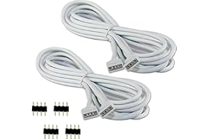 COOLWEST 2er-Pack 2M Verlängerung Anschluss Kabel für LED RGB-Strip 4 pin, Verbinder, geeignet für LED RGB Leiste Streifen
