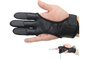 SOONHUA Guanto Protettivo per Tiro Con L'arco - 3 Dita in Pelle per Arco Ricurvo e Compound