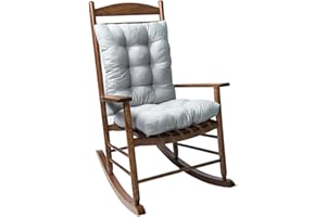 Easnea Rocking Chair Cushions Set, Rocking Chair Pads with Ties, Thicken Seat Pads Sun Lounger Cushion Pads Removable Chair Cushions Patio Chair Cushion Chaise Lounge Cushion (Grey)