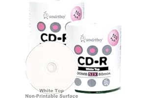 Smartbuy 700mb/80min 52x CD-R White Top Blank Video Recordable Media Disc (200-Disc)
