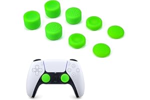 DLseego Tapas para el Pulgar Compatible con PS5/PS4/Xbox,8PCS Thumbstick Cubierta de Agarre Antideslizante Tapas de Agarre del Pulgar Mejorar la precisión Mando Joystick Covers,Verde