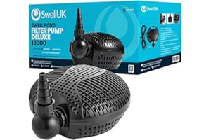 SWELL UK Swell Filter Pump Deluxe 13000lph Pond Pump. Energy Efficient Pump for Fish Ponds with a 3-Year Guarantee
