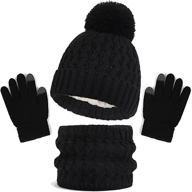 Ensemble Hiver Enfant 3 Pièces - Bonnet, écharpe Et Gants Tricot Gris - Chaud, Doux Acrylique - Taille 3-12 Ans - 2