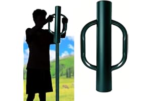 iHYTOON Fence Post Driver - 17Inch T Post Driver Portable Duty Hand Post Pounder with Handle Green Steel Rammer for U Fence Post Wooden Post Hole Diggers