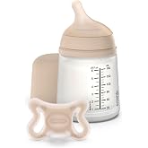 Suavinex, Zero Zero Set: Anti-Colic Baby Bottle 180 ml + Pacifier -2/2 | Adaptable Flow Teat (A) to Suction, Specific Mixed B