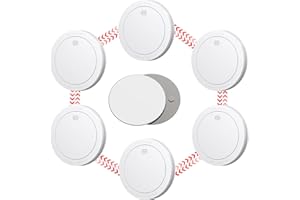 CPVAN Wireless Interlinked Smoke Alarms with 10 Years Battery Life, Smoke Alarms for Home, Linked Smoke Detector, EN14604, CE Certified, Low-Battery Alert, FSI-3001. 6 Pack