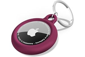 Oakxco Silikonowy brelok do Airtag, uchwyt na Airtag z brelokiem, etui na AirTag, urocze akcesoria dla dzieci, bagaż, samochodowa obroża dla psa, kompatybilna z etui Apple Airtag, wodoodporne, bordowe