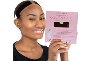 MILANO COLLECTION Milano GripCap 2 en 1 pour perruque en velours réglable avec capuchon attaché, accessoire de perruque sécurisé et antidérapant pour un usage toute la journée, marron chocolat