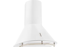 Klarstein Lumio Primo - Retro Dunstabzugshaube, Abzugshaube, Ablufthaube, 60cm Breite, 430m³/h max. Abluftleistung, drei Leistungsstufen, 75cm Reling, Edelstahlgehäuse, weiß