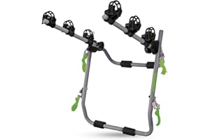 GO BIKER - Portabicicletas Portón Trasero Easy V3 MAX para 3 Bicicletas -15kg/Carril - Chasis de Acero - Brazos Ajustables a Todo Tipo de Bicicletas - Plegable