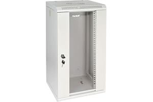 ‎HMF HMF 63312-07 Serverschrank 10 Zoll, 12 HE, Netzwerkschrank, Wandschrank, 10", 31,2 x 30 x 61,6 cm, Voll Montiert, lichtgrau