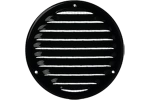 LIRAST Ø 125mm / 5 inch Metal Black Ventilation Grille - Air Vent Cover with Insect Mesh