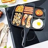 Sartén 5 en 1 cooker, aluminio fundido con antiadherente,apta para cocinas de gas, eléctricas y vitrocerámicas, con mango ergonómico, color negro