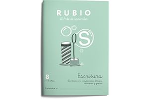 8 Escritura RUBIO | Escritura con mayúsculas, números y dibujos | +8 años
