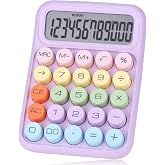 Valkyrie Colorful Very Cute 12 Digit Mechanical Calculator Large Screen 4 Function Home Office School Purple