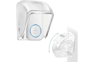 MIMZEMAMZ Copertura Impermeabile per Campanello Senza Fili Esterno, Flip Top Campanello Copertura Protettiva Trasparente, Coperture Parapioggia Adatto per Tutte le Condizioni Atmosferiche (9,7x6,4x6,4 cm)