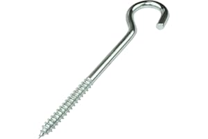 AERZETIX - C57984 - Lot de 25 crochets pitons coudés à visser Ø5x60 mm en forme C - crochet ouvert à vis autotaraudeuse - en acier zingué - couleur argent