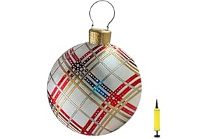 KKPLZZ Świąteczna dekoracja, nadmuchiwane piłeczki, 60 cm gigantyczne bombki świąteczne, wystrój zewnętrzny, ozdoby i dekoracje świąteczne