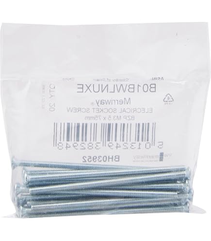 Pro Elec PEL01176 Steckschlüsselschrauben, 3,5 X 40 Mm, Kreuzschlitz, 50 Stück – Für Steckdosen & Abdeckplatten