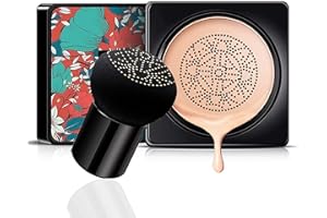 MYSHELL Mushroom Head Air Cushion CC Cream Foundation, Concealer Lasting Nude Makeup Moisturizing Pigment CC Liquid Foundation, Even Skin Tone Makeup Base Primer, (Natural)